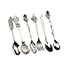 Qsvbeeqj Stile classico Antiquariato Cucchiaini Da Caffè Collezione 6 Pezzi Cristallo Zinco Lega Cucchiaio Non #2