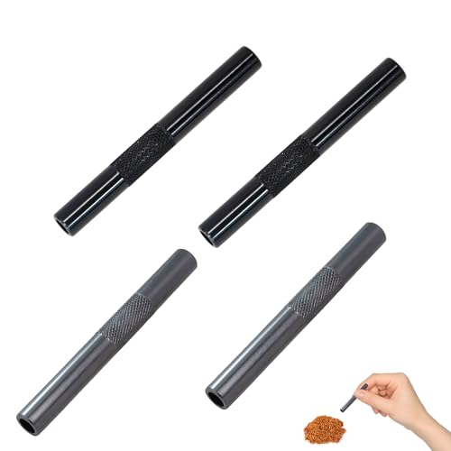 Ziehröhrchen Set 4 Stück Metallröhrchen für Zuhause und Outdoor Präzisionsgefertigte Sniffer Röhrchen Zwei Gunmetal und Zwei Silberfarben