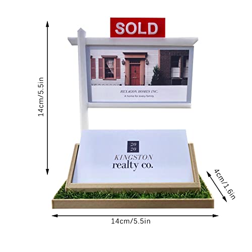 Sold Sign Card Holder For Business, Display Personalized Business Cards Display Stand Decoration Gift, Real Estate Business Card Holder Display For Realtor Business Office Reception Tabletop #TOP2