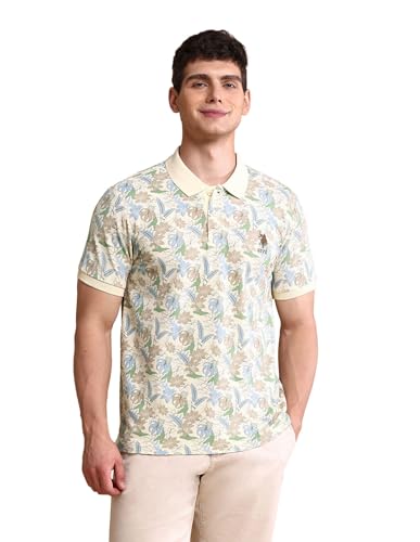 Image of U.S. Polo ASSN. Printed Polo T Shirts for Men - 100% Cotton, Half Sleeves Mens Tshirt