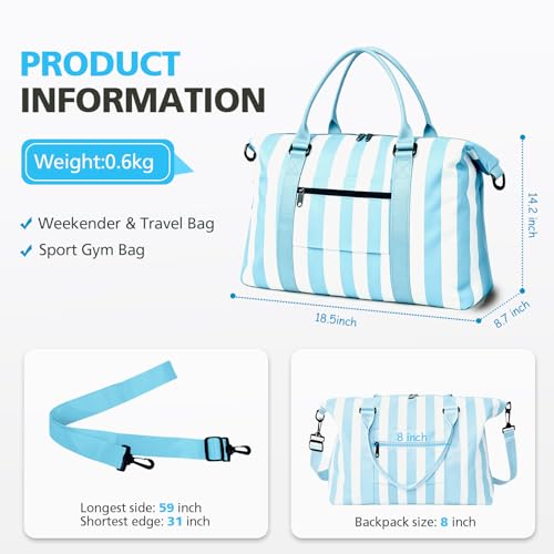 Image of TOPBAG Travel Duffle Bag, Waterproof Weekender Carry On Tote Bags for Women, Sport Gym Bag for Men, Hospital Bag for Labor and Delivery, Overnight Luggage Bag with Trolley Sleeve