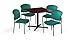 OFM PKG-BRK-163-0012 Breakroom Package, Mahogany Table/Teal Chair