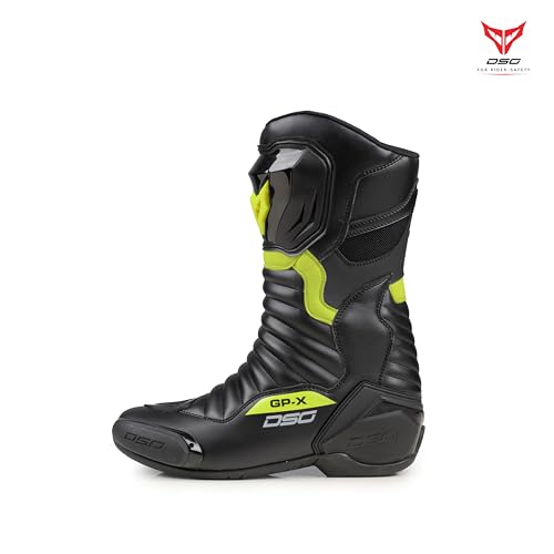 Image of DSG Gp-x Riding Boot-Black Yellow Fluo-(Size-10)