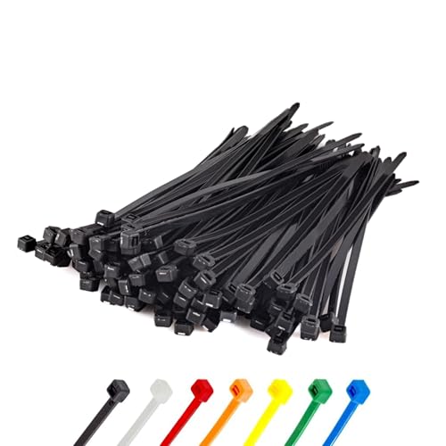 Small Black Cable Ties 100mm (4), 2.5mm | Pack of 100 | Mini Zipties, Tiny Zip Ties, Nylon, Self-Locking | Home, Office & PC Use - Abacus Range