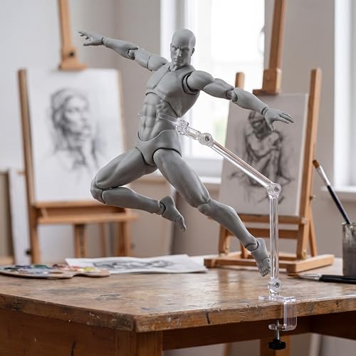 Image of Body Kun Artist Manikin Figure Drawing Supplies Drawing Tools, Mannequin for Artists Drawing Figures Model for Sketching, Painting, Artists Male (Grey)