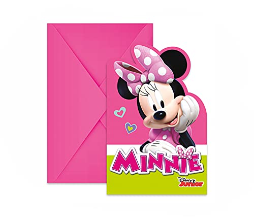 Lot de 6 cartes d'invitation Minnie Happy Helpers avec enveloppes