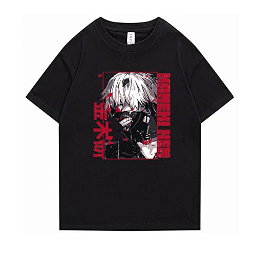 IPOVOQ Tokyo Ghoul T-Shirt Casual Anime Kaneki Ken Cosplay Graphic Printed Pullover T-Shirt Short Sleeve Soprt Tops for Women Men