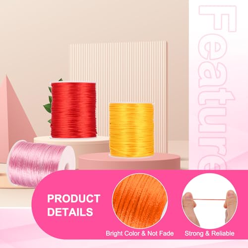 Fil nylon cordon satiné orange pour création de bijoux et artisanat macramé - 4