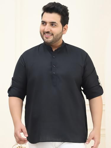 Image of SOJANYA Plus(Since 1958), Men's Cotton Short Kurta