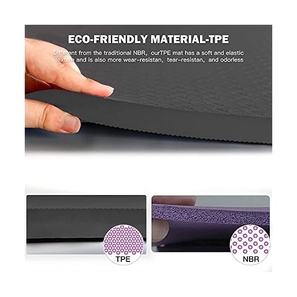 Hatha Yoga 4/5 inch TPE Yoga Mat Fitness & Exercise Mats Large Size 72"L x 32"W Non-Slip Anti-Tear For Women Men 5 Hatha Yoga 4/5 inch TPE Yoga Mat Fitness & Exercise Mats Large Size 72"L x 32"W Non-Slip Anti-Tear For Women Men - Image 5