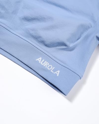 Image of AUROLA Influence Women Crop Top Short Sleeve Compression Workout T-Shirt | Raglan Short Sleeve Crop Top, High-Stretch Seamless Knit, Stay-Put Ribbed Underband, Soft Breathable Comfort