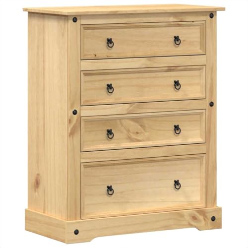 vidaXL Commode Corona 92x48x114 cm Bois Massif de pin, Commode à tiroirs, classeur, Armoire à tiroirs, Armoire de Rangement, Buffet