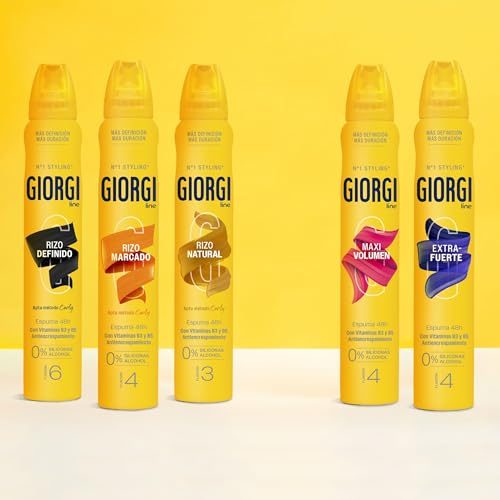 Giorgi Line Espuma Rizo Definido para Controlar y Definir los Rizos más Rebeldes, Anti Encrespamiento y Máxima Hidratación, 0% Alcohol 0% Siliconas, Apta para el Método Curly, Fijación 6 - 250 ml - imagen 5