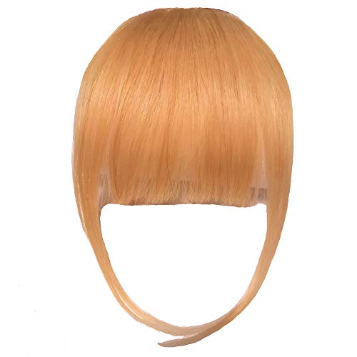 Air Side Bangs Clip in Real Human Hair Bangs Natural Side Swept Bangs Extensions Unprocessed Fringe Hair Extensions For Women/Girls,Natural Black Color