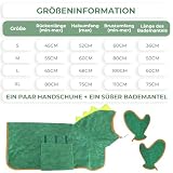 Bibykivn Bademantel für Hunde aus Mikrofaser, Handtuch für Hunde, schnell trocknend, saugfähig, mit Klettverschluss, verstellbar, für Haustiere und Katzen (Grün, M)