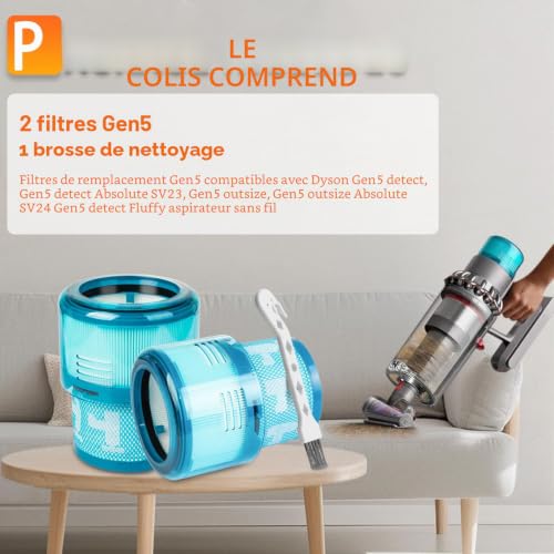 Filtres HEPA Dyson Gen5 Detect pour éliminer l'odeur de poussière chaude - 6