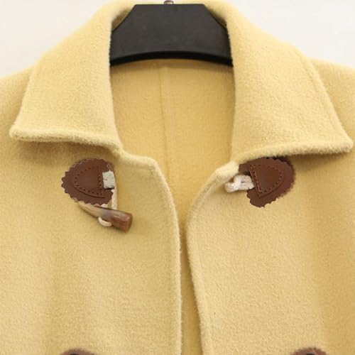 RXKFIGX 8 Sets PU Leather Resin Horn Toggle Closure Buttons Sew-On for Jacket Trench Coat Wool Outerwear Sewing DIY Accessories Toggle Buttons for Jackets Coat Brown & White - Image 4