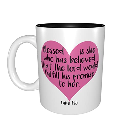 Blessed is She Luke 145 Christian Mug Regalo Inspirational Women Scripture Quote Faith,Inner Color Taza de café Taza de…