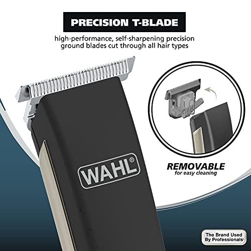 Wahl USA Rechargeable Lithium Ion 2.0 Beard Trimmer for Men - Facial Hair Trimmer with Precision T Blade for Grooming, Detailing Head, Light Touch Ups, Ear Nose & Eyebrow Model 9886-300