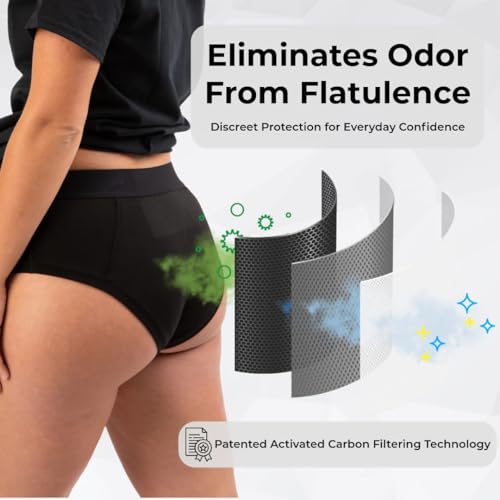 tootles Women's Flatulence-Filtering Hip Hugger 3.0 – Odor-Blocking, Gas-Absorbing Underwear with Replaceable Carbon Filter2