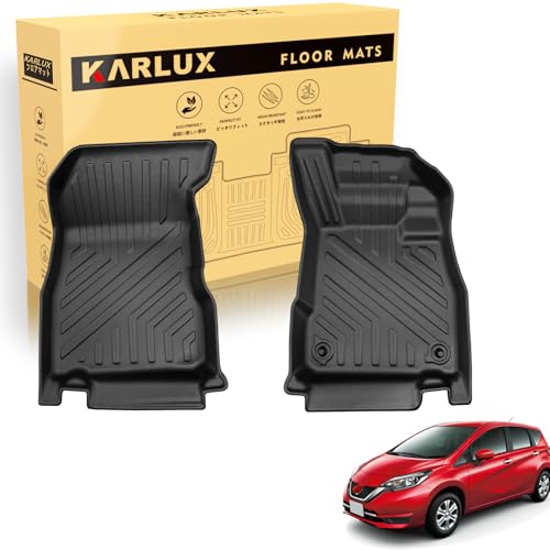 KARLUX 日産 ノート E12 ガソリン車専用の1列目フロアマット 。3Dカーマットは防水・防滑・防汚でTPE素材製。NOTE E12 2012年-2019年 専用に最適化されたカスタム設計 (1列目フロアマット)