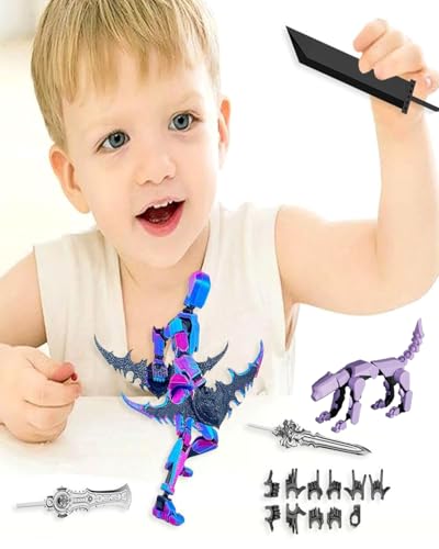 Image of Dummy 13, T13 Action Figure, Action Figure,3D Printed T13 Multi-Jointed Movable, Dummy Hand Painted Figure, Desktop Decorations Game Gifts, (Laser Purple)