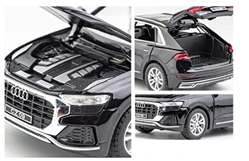 Image of Play Boy 1:32 Audi Q8 Model Diecast Metal Alloy Pullback Toy Vehicle with Openable Doors Light and Music Car for Kids (Multicolor)