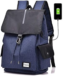 GQ-BAG Leisure Backpack School Rucksack with USB Charging Interface Drawstring Opening for Men