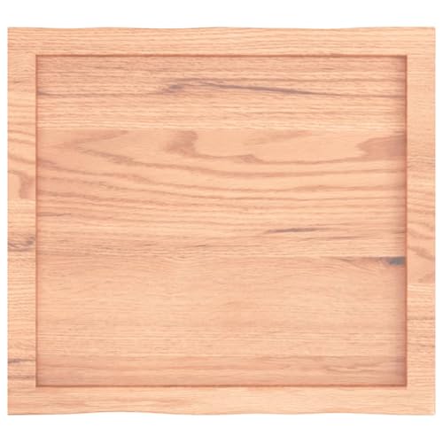 Dessus de Table en Chêne Massif Verni 60x50 cm Finition Bord Naturel - 5