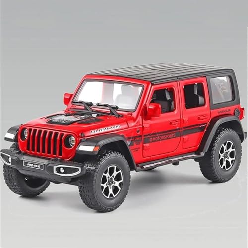 Image of 1:24 Scale Rubicon Wrangler Toy Car for Kids Collection Diecast Metal Toy Model Car with Light Sound Pull Back Openable Door