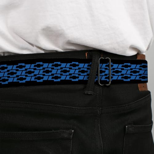 Buckle-Down Seatbelt Belt - Chevy Bowties 3-Row Black/Blue - 1.0" Wide - 20-36 Inches in Length4