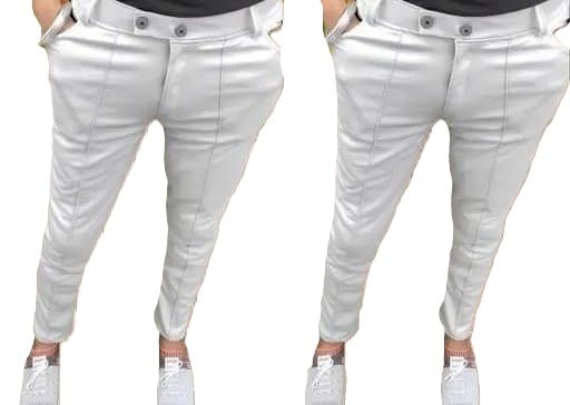 Men’s Casual Bottoms for All-Day Comfort(Combo Pack of 2) White XL-image-15