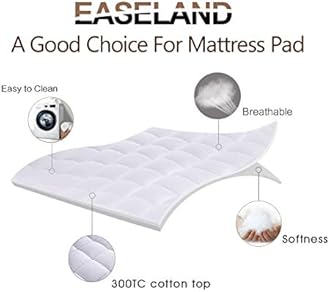 EASELAND King Size Mattress Pad Pillow Top Mattress Cover Quilted Fitted Mattress Protector Cotton 8-21" Deep Pocket Cooling Topper (78x80 Inches, White)