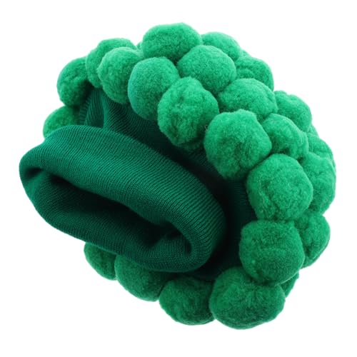 Sombrero de brócoli cálido y acogedor con diseño acolchado para protección y cosplay
