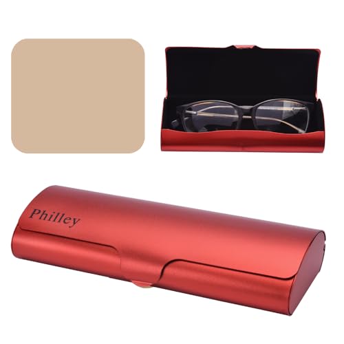 Image of Philley Aluminum Ultra-Light Eyeglasses Case Hard Shell Nearsighted Glasses Case for Women & Men