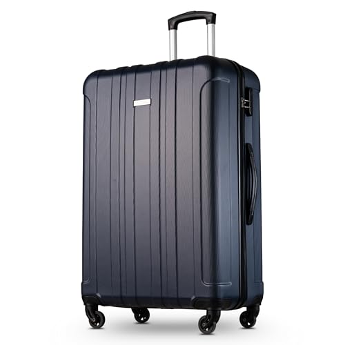 Cocoono Koffer Groß 78,5cm - 100L - Zahlenschloss Hartschalen Koffer mit 360° Rollen, Reisekoffer, Trolleys (Navy, XL)