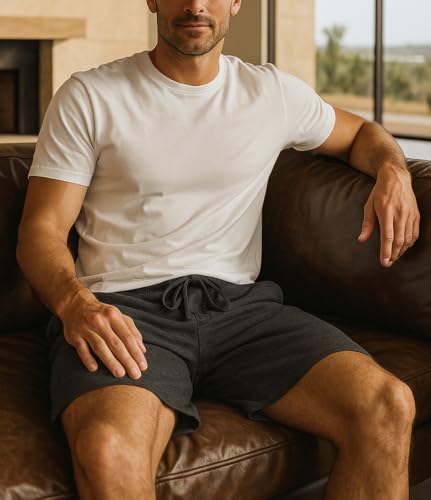 Andrew Scott Men's Executive Soft Peach Fleece Sleep Shorts |All Season Drawstring Lounge Pj Jams |Multi Packs4