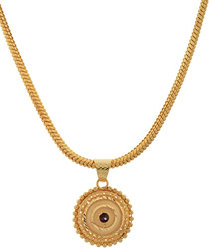 Image of Handicraft Kottage 1gm 22Ct Gold Plated chain with Pendant | latest & Stylish Celebrity Inspired Chain /Necklace /Jewellery Set /Fashion jewellery for Men, Women Boys Girls