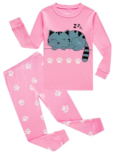 KikizYe Little Big Girls Pajamas Set Long Sleeve PJs 100% Cotton Pyjamas