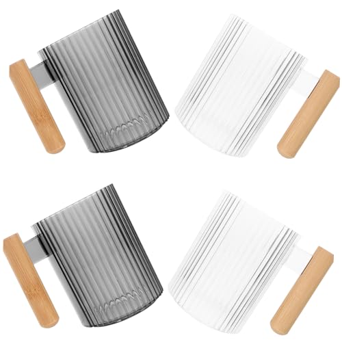 CONGARTENO 4 Piezas Taza de Almacenamiento de Cepillo de Vasos para enjuagar los Taza de Enjuague bucal de baño y portavoz de Cuarto de baño Tazas