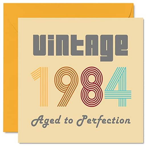 Tarjetas cumpleaños 38 hombres mujeres, vintage 1984, envejecido a perfección, 38 tarjetas cumpleaños divertidas ella, 145 mm x 145 mm, tarjetas felicitación cumpleaños mamá, papá, hermano, hermana