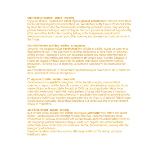 PAKKA - köstlich aromatische Premium Bio Fair Trade Erdnusskerne geröstet gesalzen 1kg, Öko geröstetet Erdnüsse direkt hergestellt und abgefüllt vom Produzenten in Kolumbien, vegan 1000g