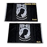 Pow Mia Flag Embroidered 3x5 Outdoor - Heavy Duty Double Sided You are Not Forgotten War Flags 300D Nylon Military Pow Flags for Outside