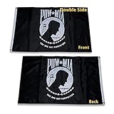 Pow Mia Flag Embroidered 3x5 Outdoor - Heavy Duty Double Sided You are Not Forgotten War Flags 300D Nylon Military Made in USA Pow Flags for Outside