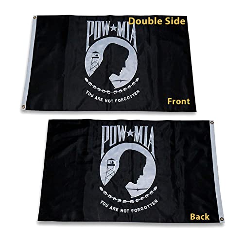 Drapeau POW MIA brodé Homissor double face résistant vent et intempéries
