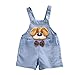 ACMEDE Salopette da Bambina Bebè Neonato Tuta di Jeans Estiva Carina in Denim Cotone Pantaloncini con Bretelle, Estivo Salopette Corta con 3D Motivo Cucciolo per Bebè 9 12 18 24 Mesi (12-18 mesi)
