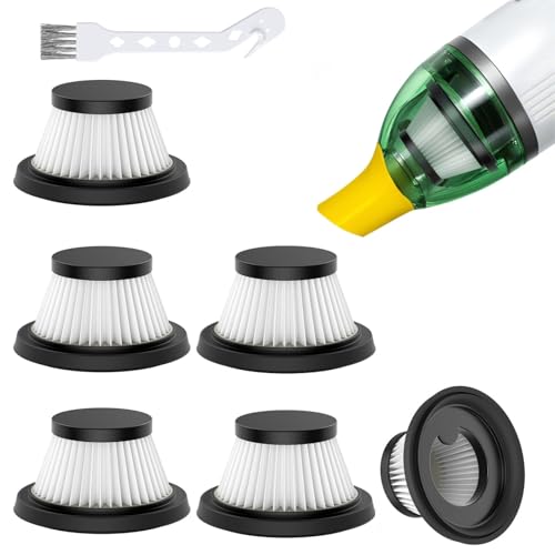 Image of 6 Pack Vacuum Filter Replacement Compatible with Compact Cordless Vacuum Cleaner as Seen on TV, Washable and Reusable Vac Replacement Parts