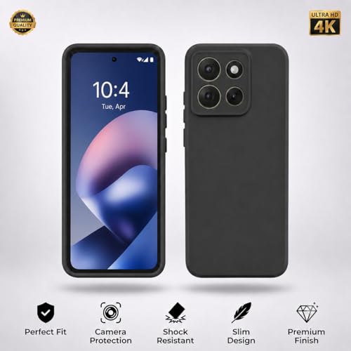 Image of FIRST MART Matte Silicone Back Cover for Motorola G37 Power - Black