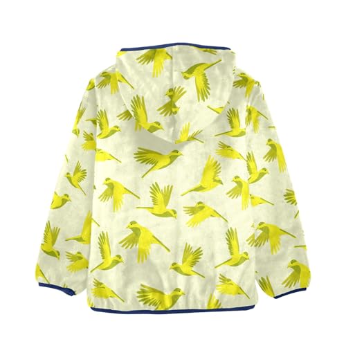 Yellow Flying Birds Girls Fleece Jacket Girls Fall Jacket Girls Zip Up Hoodie Girls Sherpa Jacket 2-10T2