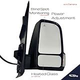Spieg Passenger Side Mirror for 2019-2024 Freightliner Mercedes Sprinter | Right Side View Mirror Assembly Power Folding Blind Spot Monitoring BSM Turn Signal Light | Textured Black 11 Pins